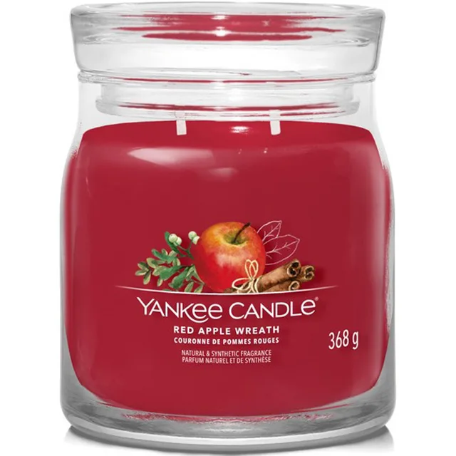 Yankee Candle Aromatická svíčka Signature sklo střední Red Apple Wreath 368 g