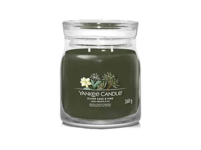 Yankee Candle Aromatická svíčka Signature sklo střední Silver Sage & Pine 368 g