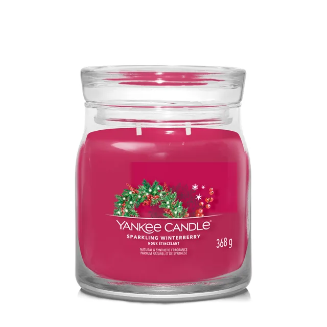 Yankee Candle Aromatická svíčka Signature sklo střední Sparkling Winterberry 368 g