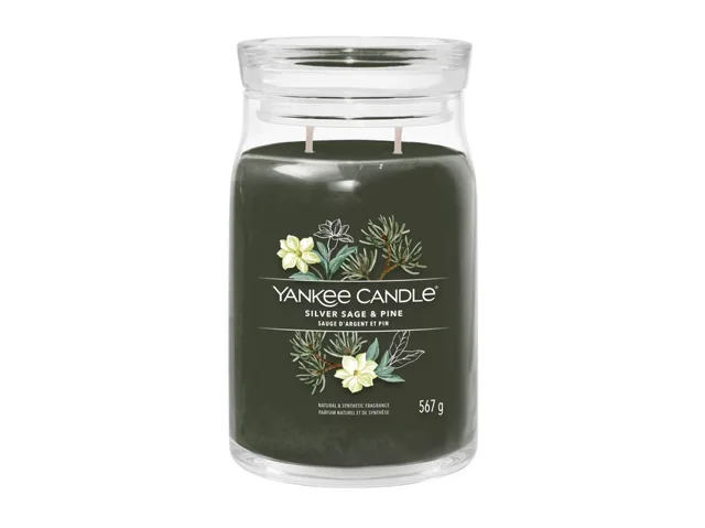 Yankee Candle Aromatická svíčka Signature sklo velké Silver Sage & Pine 567 g
