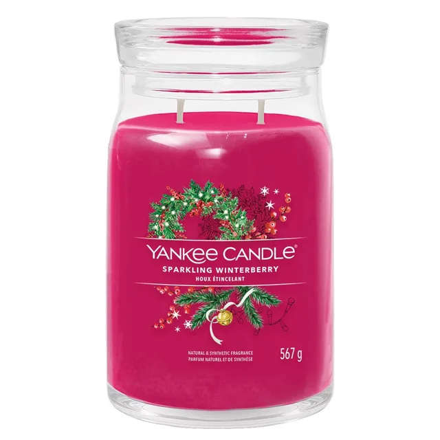 Yankee Candle Aromatická svíčka Signature sklo velké Sparkling Winterberry 567 g