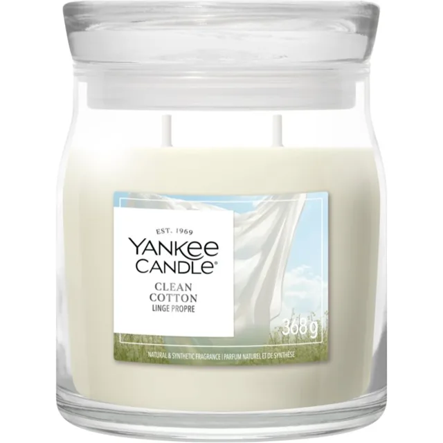 Yankee Candle Clean Cotton vonná svíčka Signature 368 g