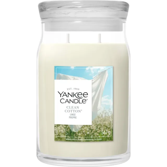 Yankee Candle Clean Cotton vonná svíčka Signature 567 g