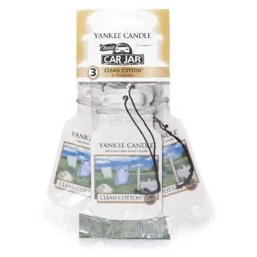 Yankee Candle Papírová visačka do auta Čistá bavlna (Clean Cotton) 3 ks