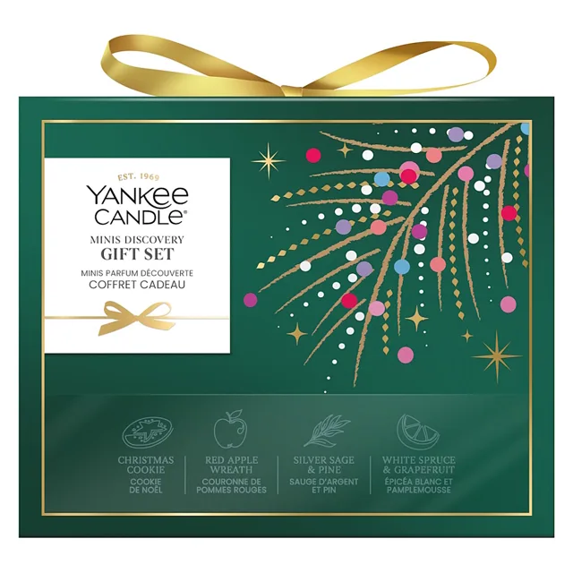 YANKEE CANDLE Vánoční dárková sada votivních svíček ve skle 4 ks
