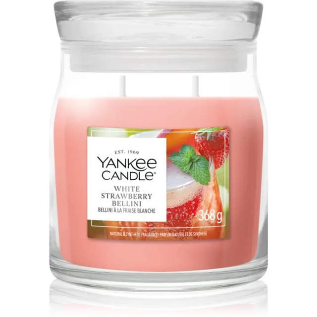 Yankee Candle White Strawberry Bellini vonná svíčka 368 g