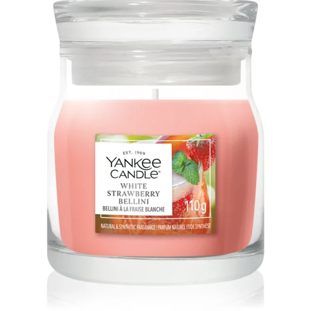 Yankee Candle White Strawberry Bellini vonná svíčka Signature 110 g