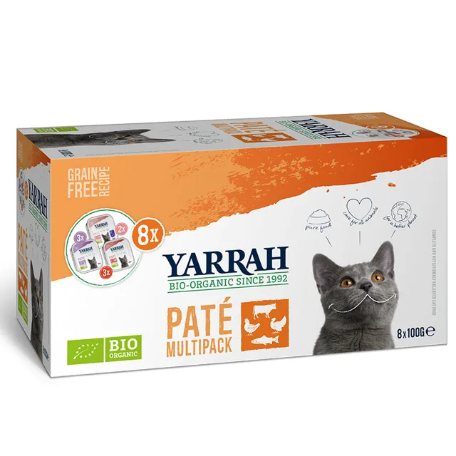 Yarrah Bio 48 x 100 g výhodné balení - pâté: losos s bio mořskými řasami