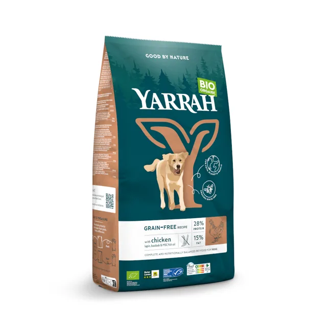 Yarrah Bio bez obilovin s bio kuřecím - výhodné balení: 2 x 2 kg
