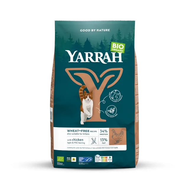 Yarrah Bio bez pšenice s kuřecím masem a rybami - 2,4 kg