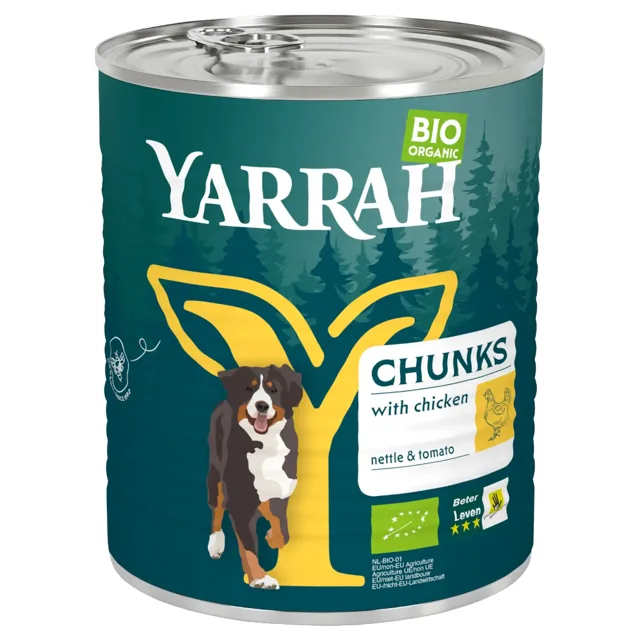 Yarrah Bio kuře s bio kopřivou & bio rajčaty - 6 x 820 g