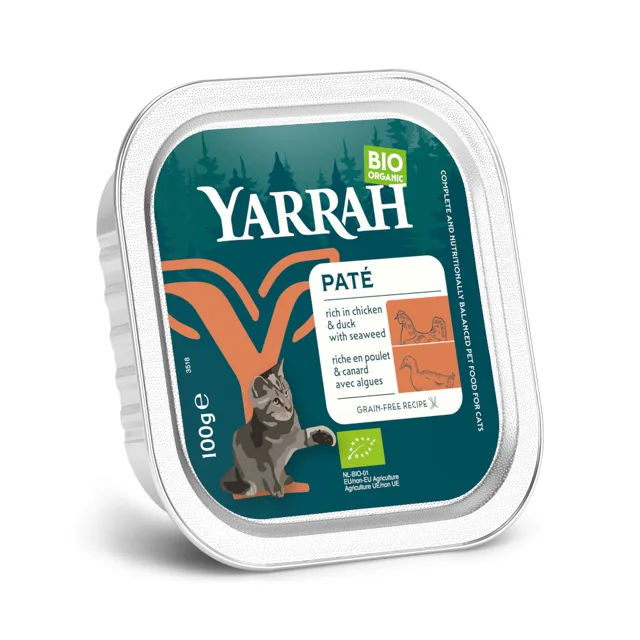 Yarrah BIO Paštika 16 x 100 g - Bio kachna a Bio mořská řasa