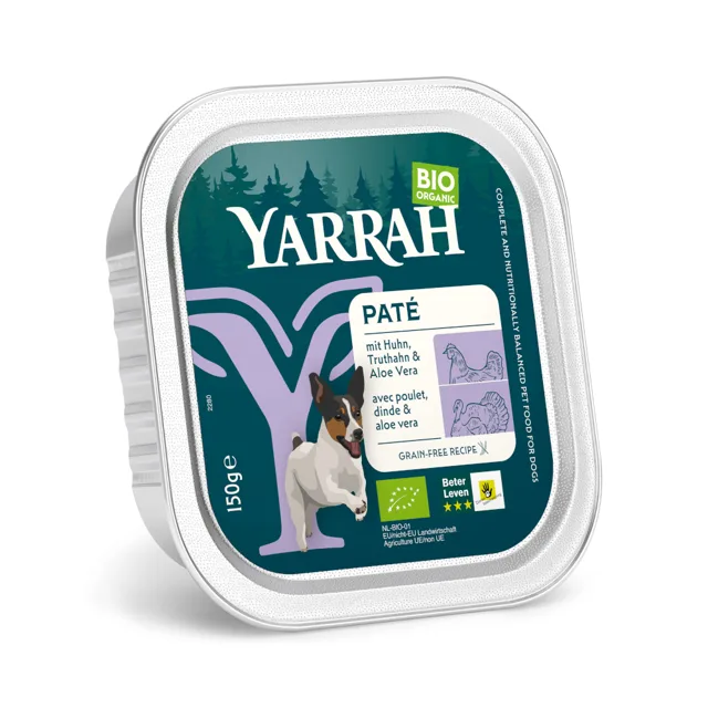 Yarrah Bio Paté 36 x 150 g - bio krůtí s bio aloe vera (paté)