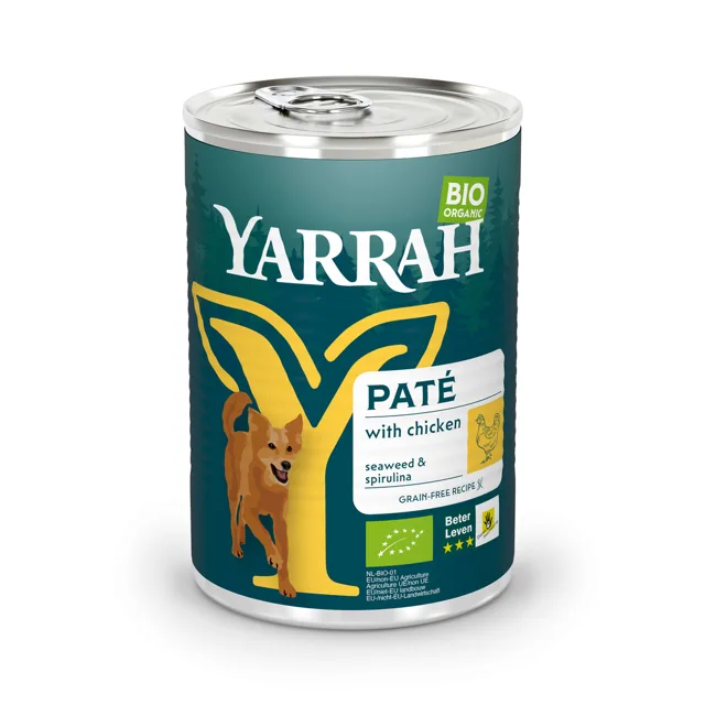 Yarrah Bio Paté bio kuře s bio mořskými řasami a bio spirulinou 400 g - 6 x 400 g