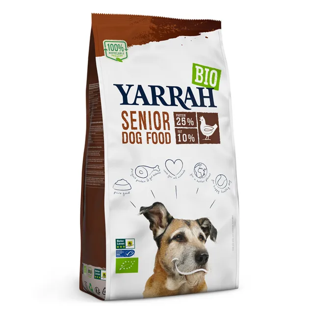 Yarrah Bio Senior s bio kuřecím - výhodné balení: 2 x 2 kg