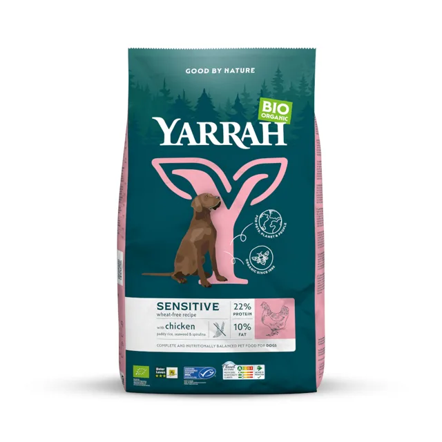 Yarrah Bio Sensitive s bio kuřecím masem a bio rýží - 2 kg