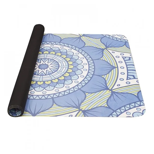 YATE Yoga mat přírodní guma vzor B modrozelená