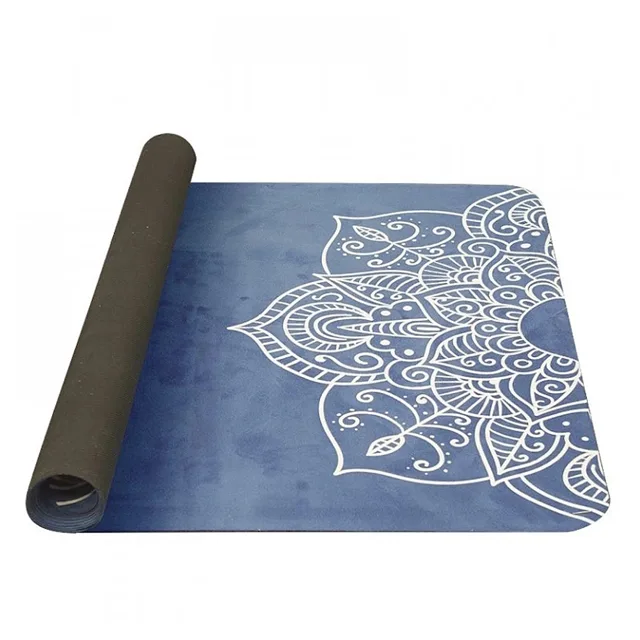 YATE Yoga mat přírodní guma vzor C modrá