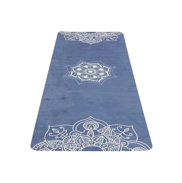 YATE Yoga mat přírodní guma vzor H 4 mm modrá