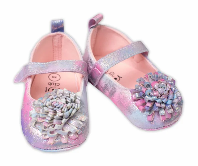 YO! Kojenecké capáčky, balerínky Girl s Kytičkou, na suchý zip, neonové