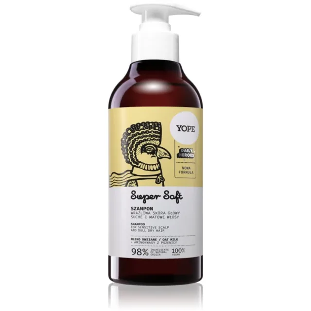 Yope Daily Heroes Soft Shampoo Oat Milk jemný šampon pro citlivou pokožku hlavy 300 ml