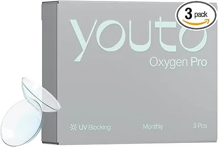 Youto Oxygen Pro měsíční kontaktní čočky  -3 BC  8,7 mm, DIA 14,0 mm, Balení po 3 kusech