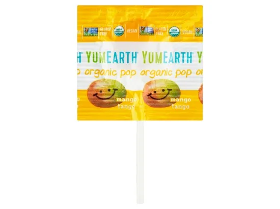 Yum Earth BIO lízátka z vařeného třtinového cukru s příchutí ovoce 6 g