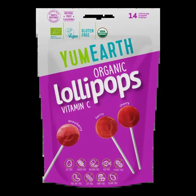 YumEarth BIO Ovocná lízátka s vitaminem C 87 g