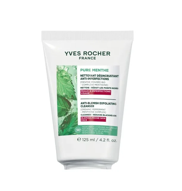 Yves Rocher Pure Menthe Čisticí gel s jemným peelingem 125 ml