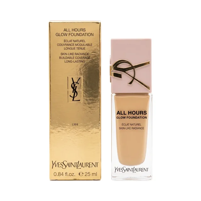 Yves Saint Laurent All Hours Glow Foundation – rozjasňující podkladová báze pro zářivou pleť. Podkladová báze se zářivým efektem, odstín LW4, 25 ml