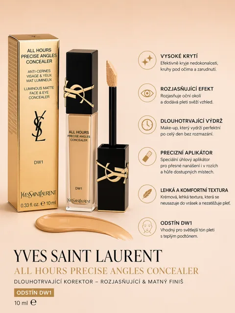 Yves Saint Laurent All Hours Precise Angles Concealer – korektor (DW1) 15ml
