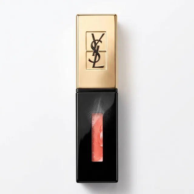 Yves Saint Laurent YSL Vernis À Lèvres Pop Water – rtěnka a lesk na rty 2 v 1 s mokrým efektem, odstín Vernis à Lèvres 46, 6 ml (Tester) bez krabice