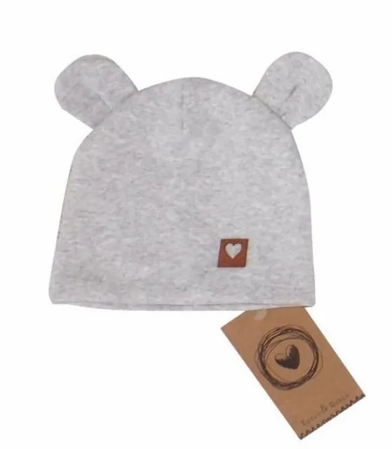 Z&Z Dvouvrstvá bavlněná čepička LOVE TEDDY, šedá vel.  68/74