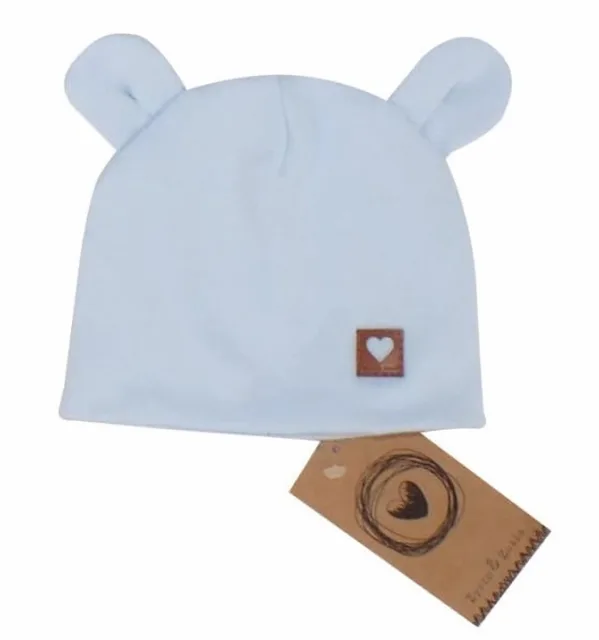 Z&Z Dvouvrstvá bavlněná čepička LOVE TEDDY, sv. modrá vel.  80/86