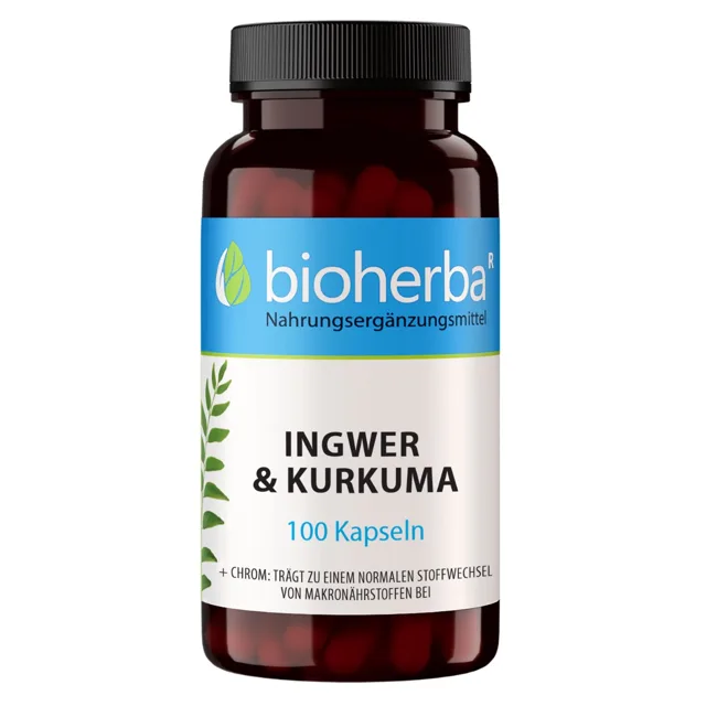 Zázvor a kurkuma – 100 kapslí – Bioherba