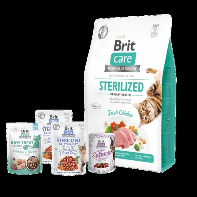 Zdravý balíček pro kastrované kočky - Brit Care Cat Grain-Free Sterilized Urinary Health