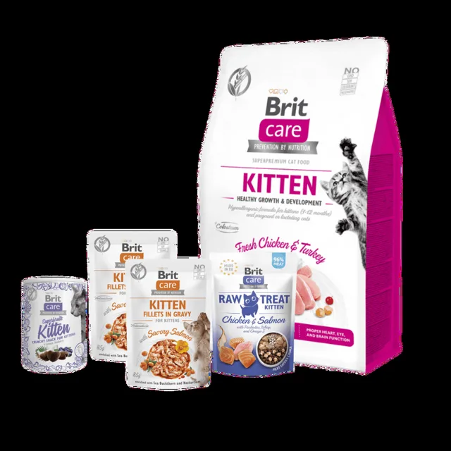 Zdravý balíček pro koťata - Brit Care Cat Grain-Free Kitten Healthy Growth & Development