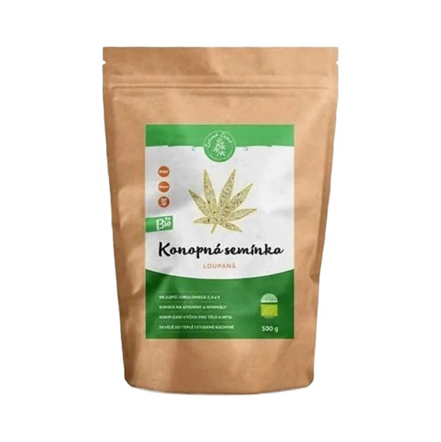 ZELENÁ ZEMĚ Konopné semínko loupané 500 g BIO