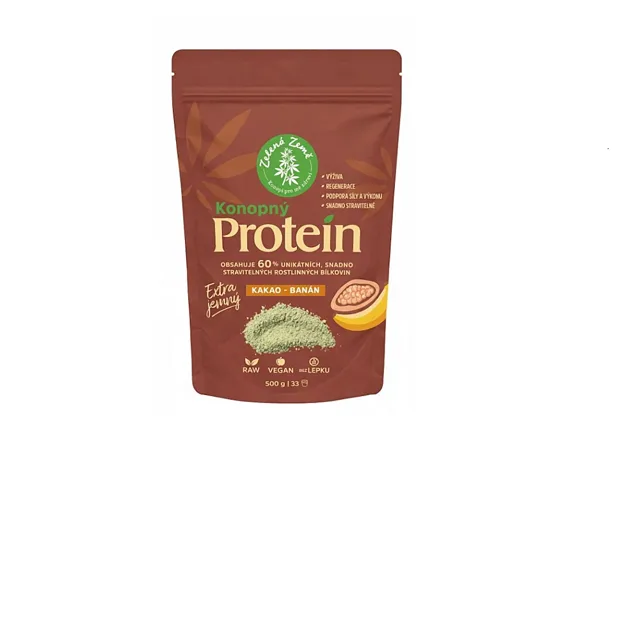 ZELENÁ ZEMĚ Konopný protein kakao s banánem 500 g