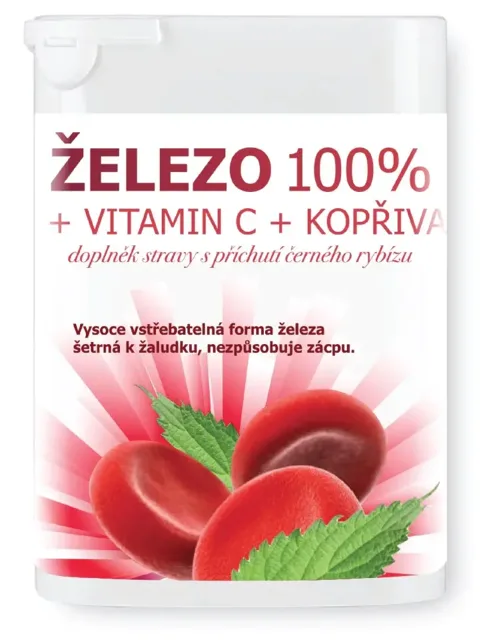 Železo 100% + vitamín C + kopřiva 90 taablet