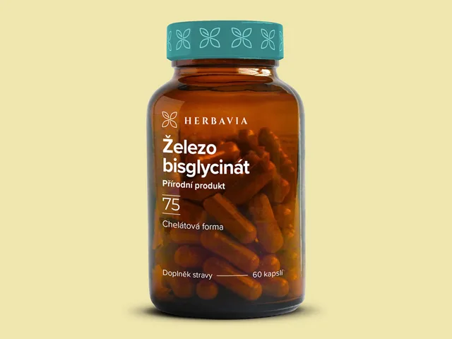 Železo bisglycinát -chelát-  přírodní produkt - 60 kapslí