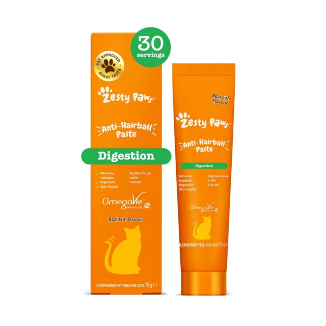 Zesty Paws Anti-Hairball Paste na podporu trávení a proti chlupovým chomáčkům pro kočky 75 g
