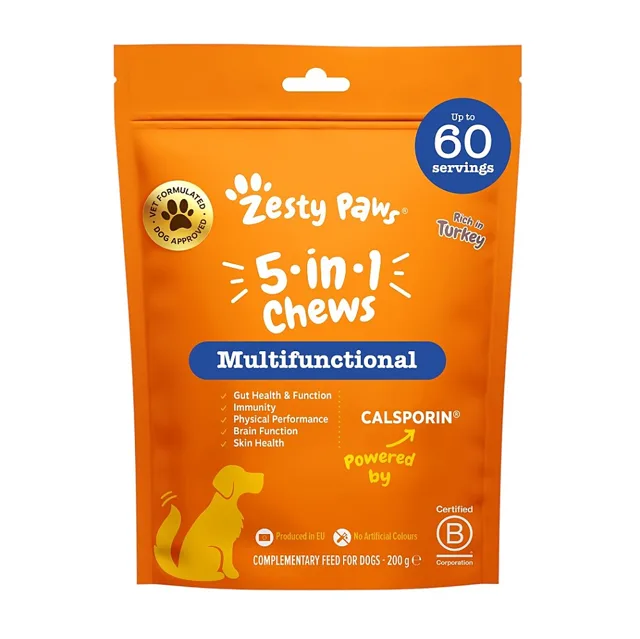 ZESTY PAWS Chews pro psy 5v1 s probiotikem  60 tablet