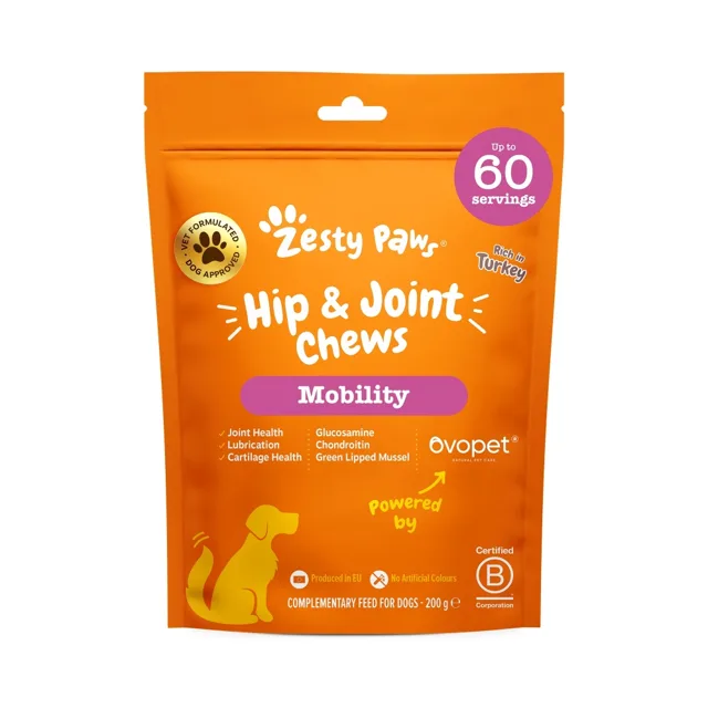 Zesty Paws Hip & Joint Chews na podporu kloubů a pohyblivost pro psy 60 ks
