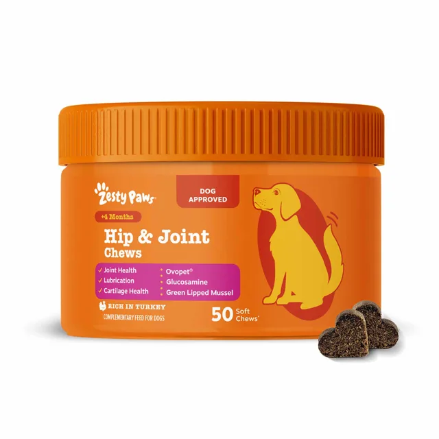 Zesty Paws Hip & Joint Chews s krůtím - výhodné balení: 2 x 50 žvýkacích tablet