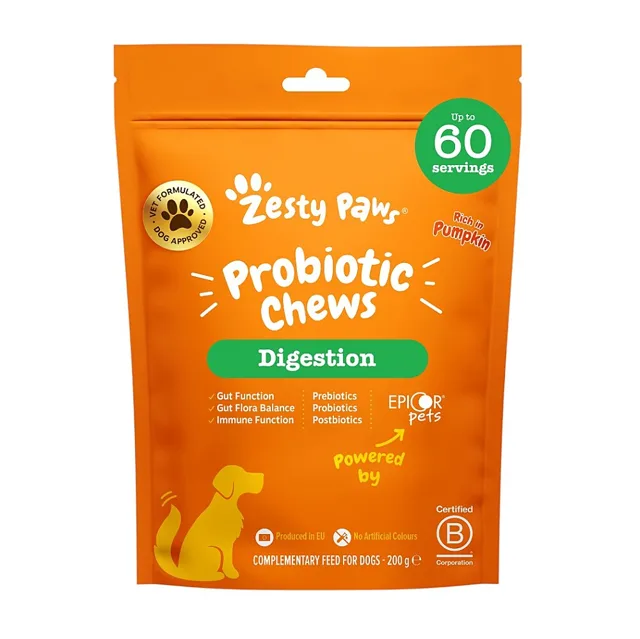 ZESTY PAWS Probiotic Chews na podporu trávení 60 tablet