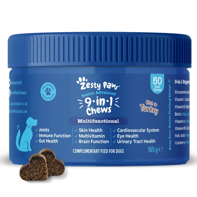 Zesty Paws Senior Advanced 9-in-1 krůtí - 50 žvýkacích tablet