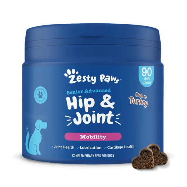 Zesty Paws Senior Hip & Joint Chews krůtí - 90 žvýkacích tablet