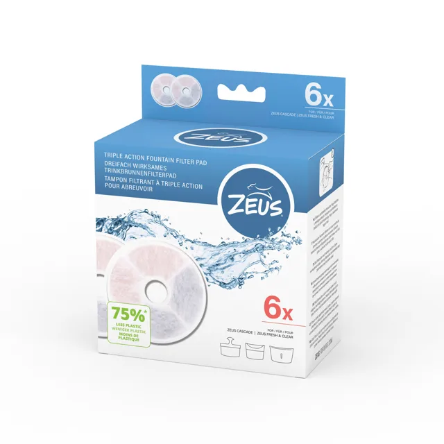 Zeus Fresh & Clear fontána na pití s ochranou proti stříkající vodě - Pitná fontána 1,5 litru