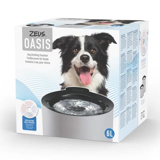 Zeus Oasis fontánka, šedá - 6 l
